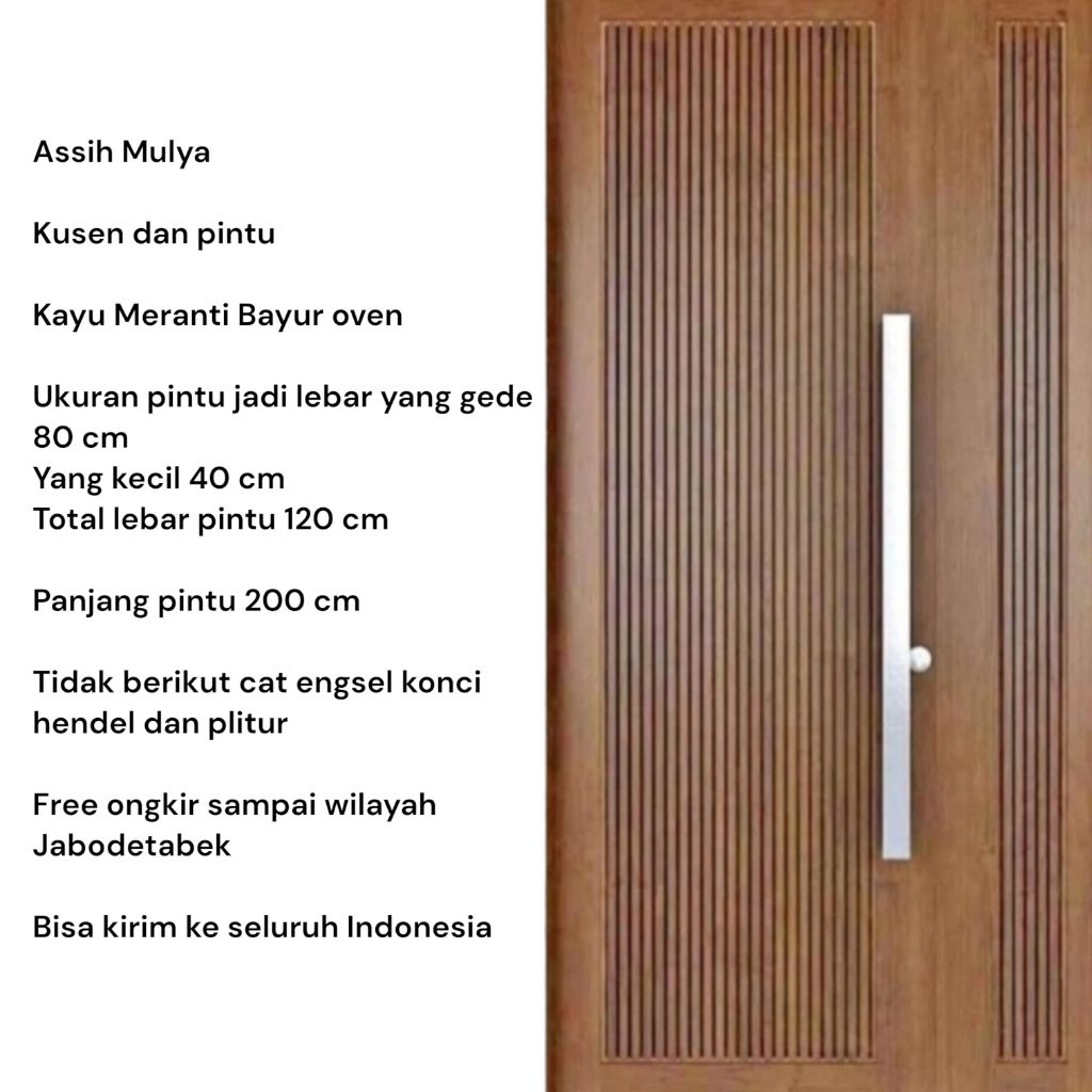 kusen dan pintu kupu-kupu kayu Meranti Bayur oven