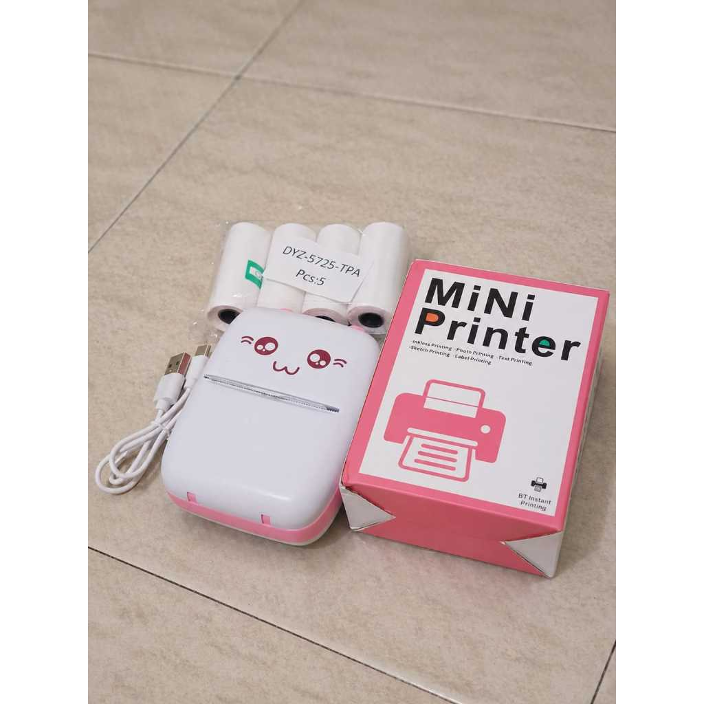 PRELOVED DOSOMA C9 Mini Cute Thermal Printer Bluetooth Portable Label Printer - Pink