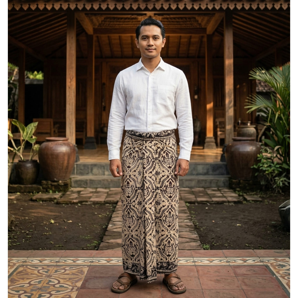 Sarung batik pria dewasa premium terbaru | Sarung batik pejabat motif MAHKOTA | Sarung batik pria ju
