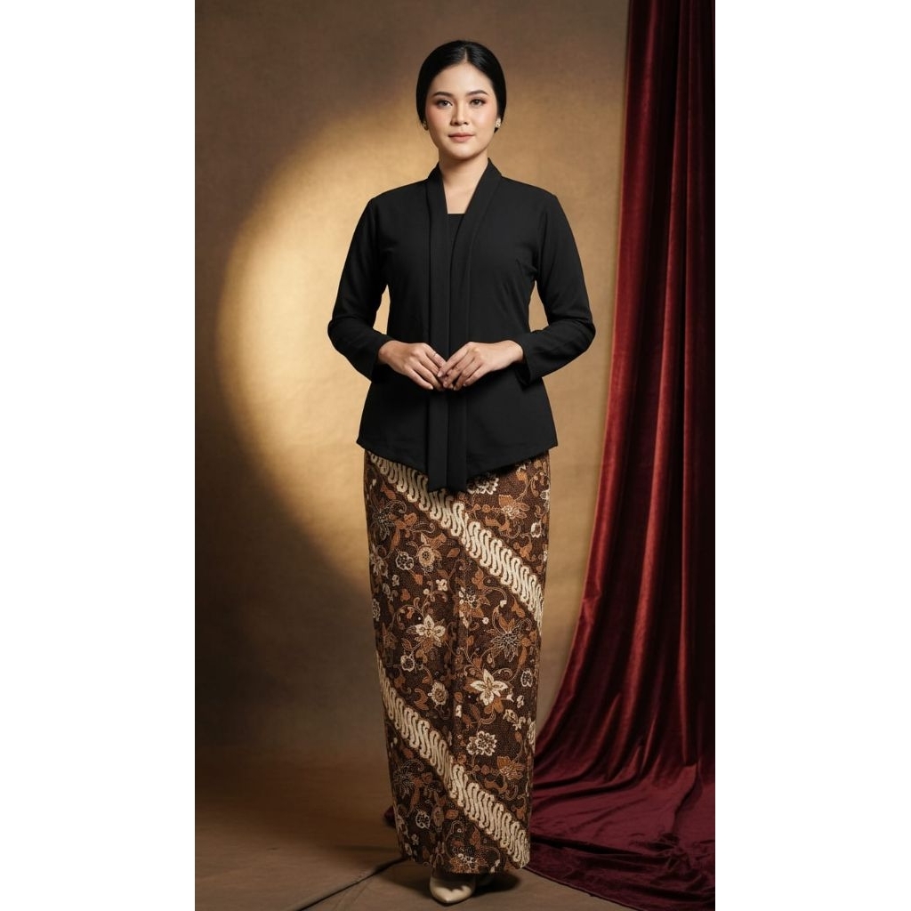 Kebaya Kartini polos modern bahan katun mikro premium Kartini kebaya wanita