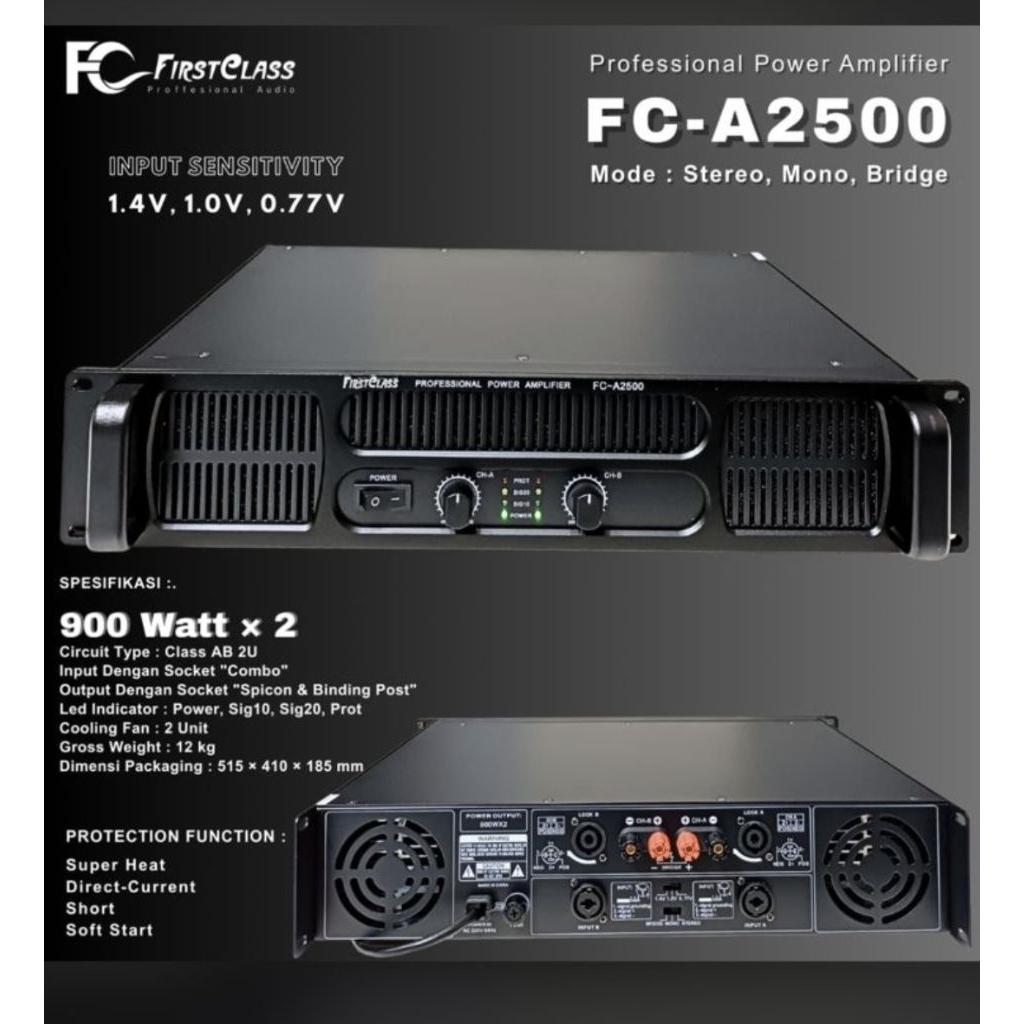 Power Amplifier Firstclass FC A2500/First Class FC A 2500
