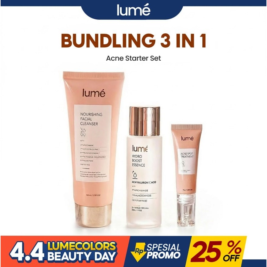 Lumecolors Paket Bundling Hemat Kecantikan Make Up Kosmetik Lengkap 1 Set Acne Starter