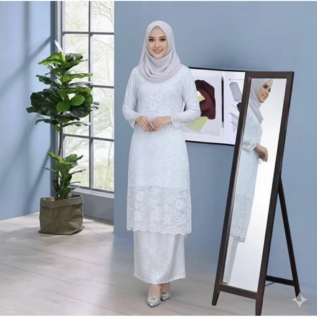 Kebaya Tunik Brokat Rok Songket / Baju Kurung Brokat / Set Kebaya Modern