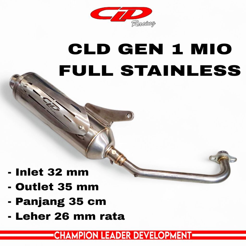 KNALPOT STANDAR RACING CLD GEN 1Hitam dan Stainless MIO MIO M3 MIO J BEAT KARBU/BEAT FI/SCOOPY KARBU