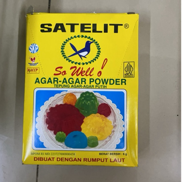 Tepung agar” putih  satelit 1box isi 12 Saset