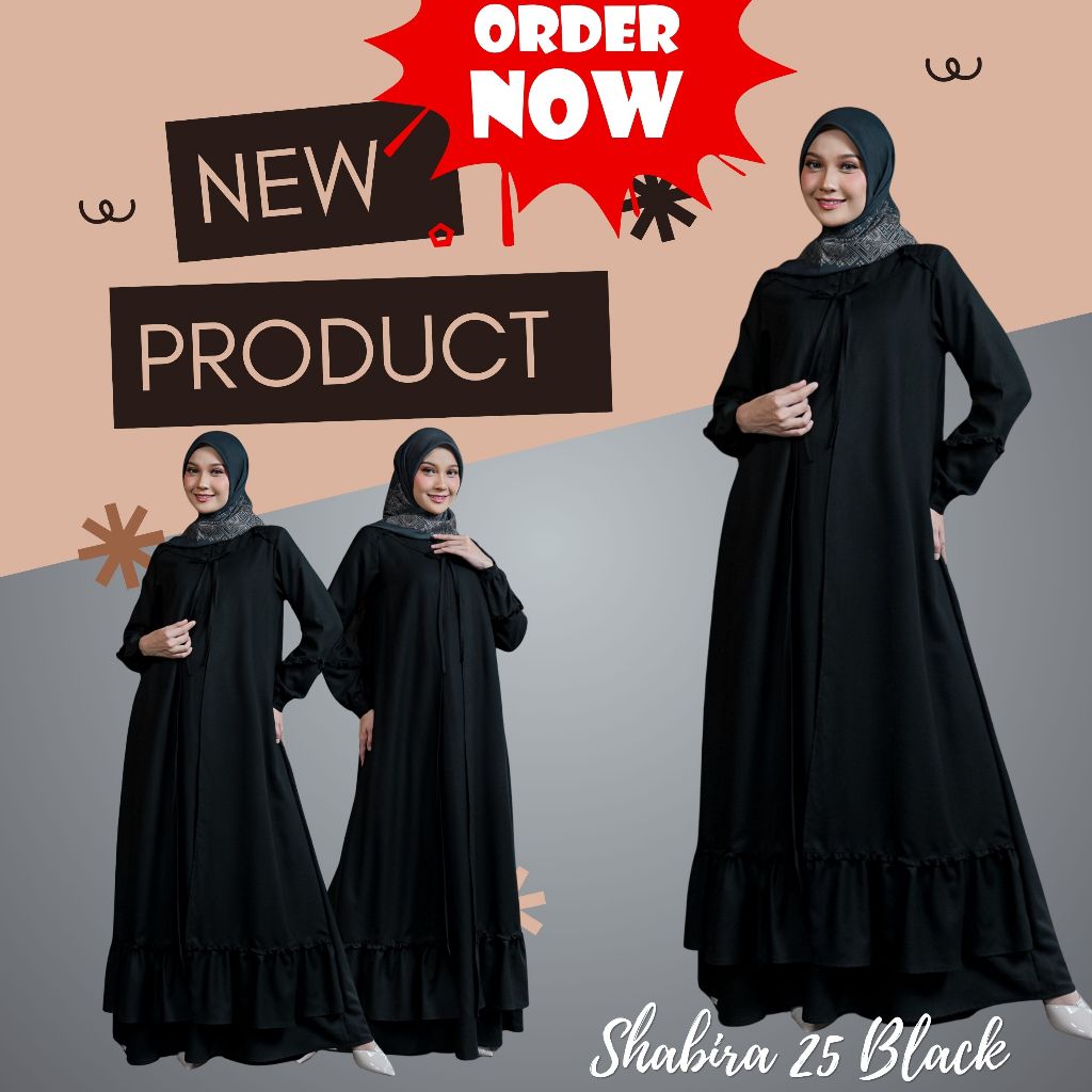 GAMIS BLACK SERIES HAJI UMROH WANITA SEPLY SHABIRA 25 HITAM