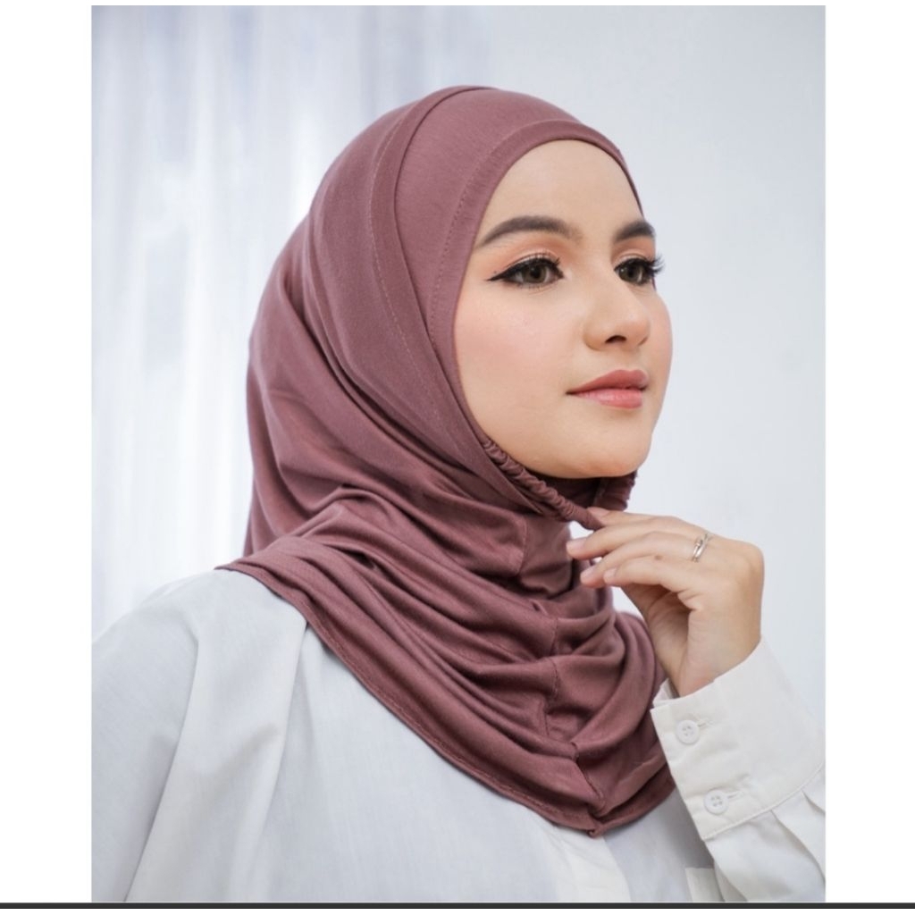 Hijab Karet Dagu /Bergo Karet Dagu / Karet Kaos Rayon Tencel/ size M