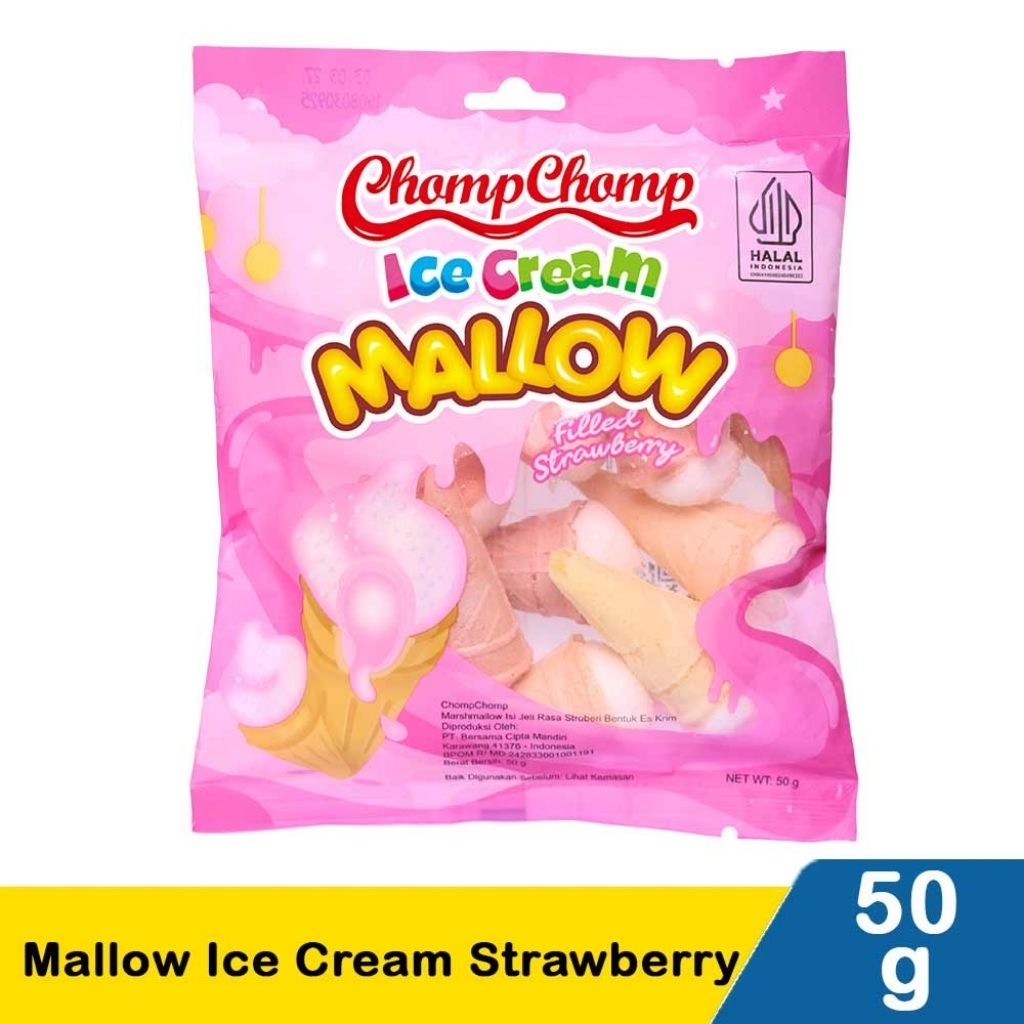 Chomp Chomp Mallow Ice Cream Strawberry 50g