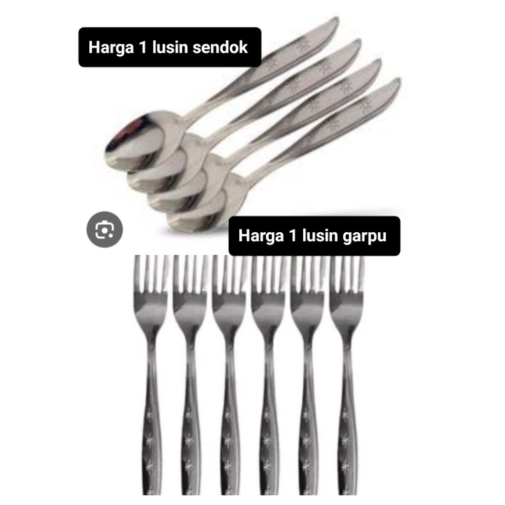SENDOK MAKAN GARPU MAKAN STAINLESS TEBAL HARGA SATU LUSIN SENDOK SATU LUSIN HARPU