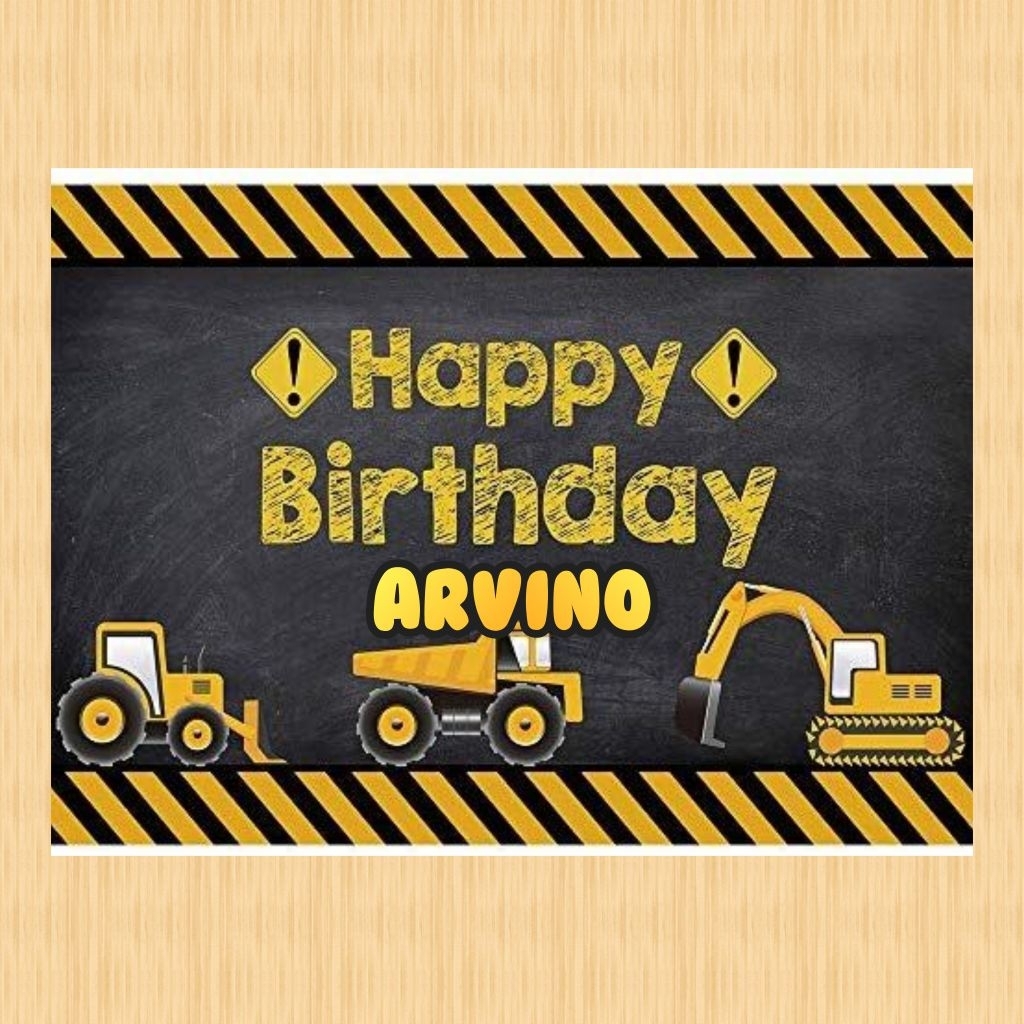Spanduk EXCAVATOR banner spanduk banner ultah anak background EXCAVATOR custom backdrop ulang tahun 