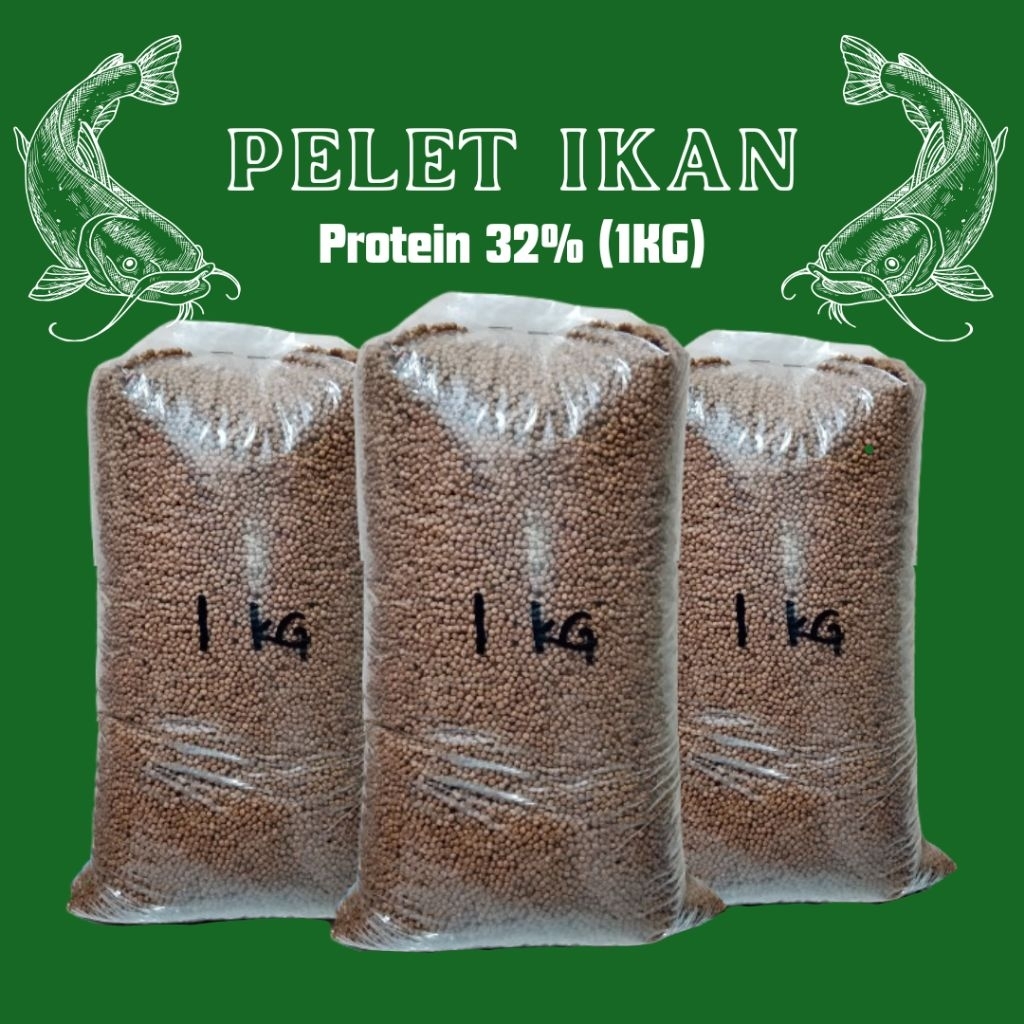 Pelet Ikan Nila Gurame Patin Lele Protein 32% 2mm | Pelet Ikan Tinggi Protein Untuk Pertumbuhan Cepa