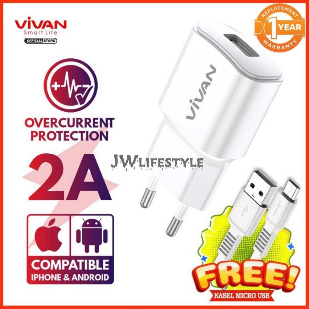 Charger Vivan 2A Original – Fast Charging Aman untuk Semua HP