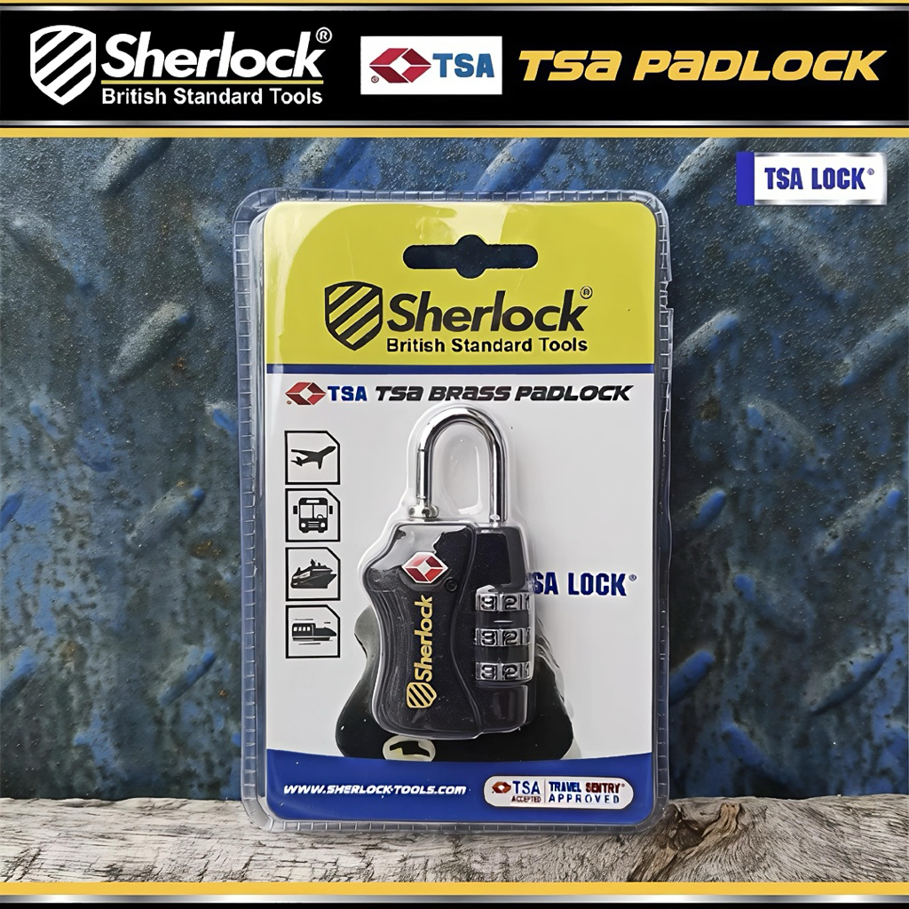 GEMBOK KOPER SHERLOCK KODE TSA / GEMBOK TAS SHERLOCK ANGKA TSA/ GEMBOK PERLENGKAPAN HAJI DAN UMROH T