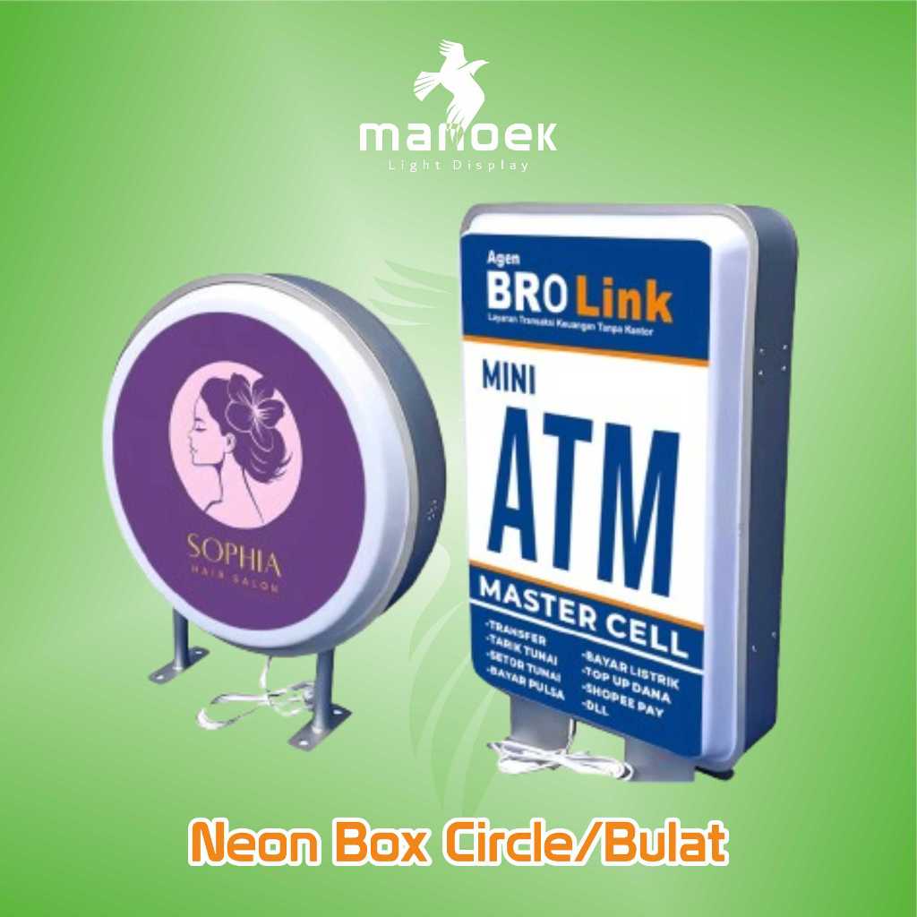 Round Light Box/Neon Box Bulat/Light Box/Neon Bulat/Neon Box bulat 2sisi/Capsul Light RF115 Vacuum