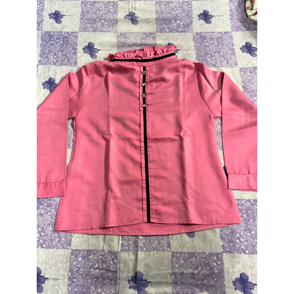 baju blouse wanita warna pink preloved
