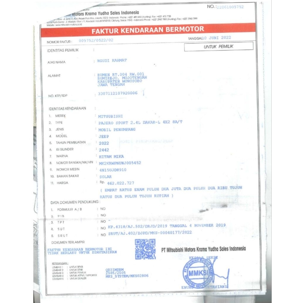 Telaris faktur kendaraan motor