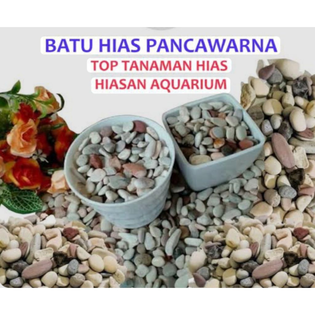 Batu Hiasan Pancawarna Hiasan Aquarium Aquascape - Batu Hiasan Tanaman Aglonema Tanaman Adenium Batu