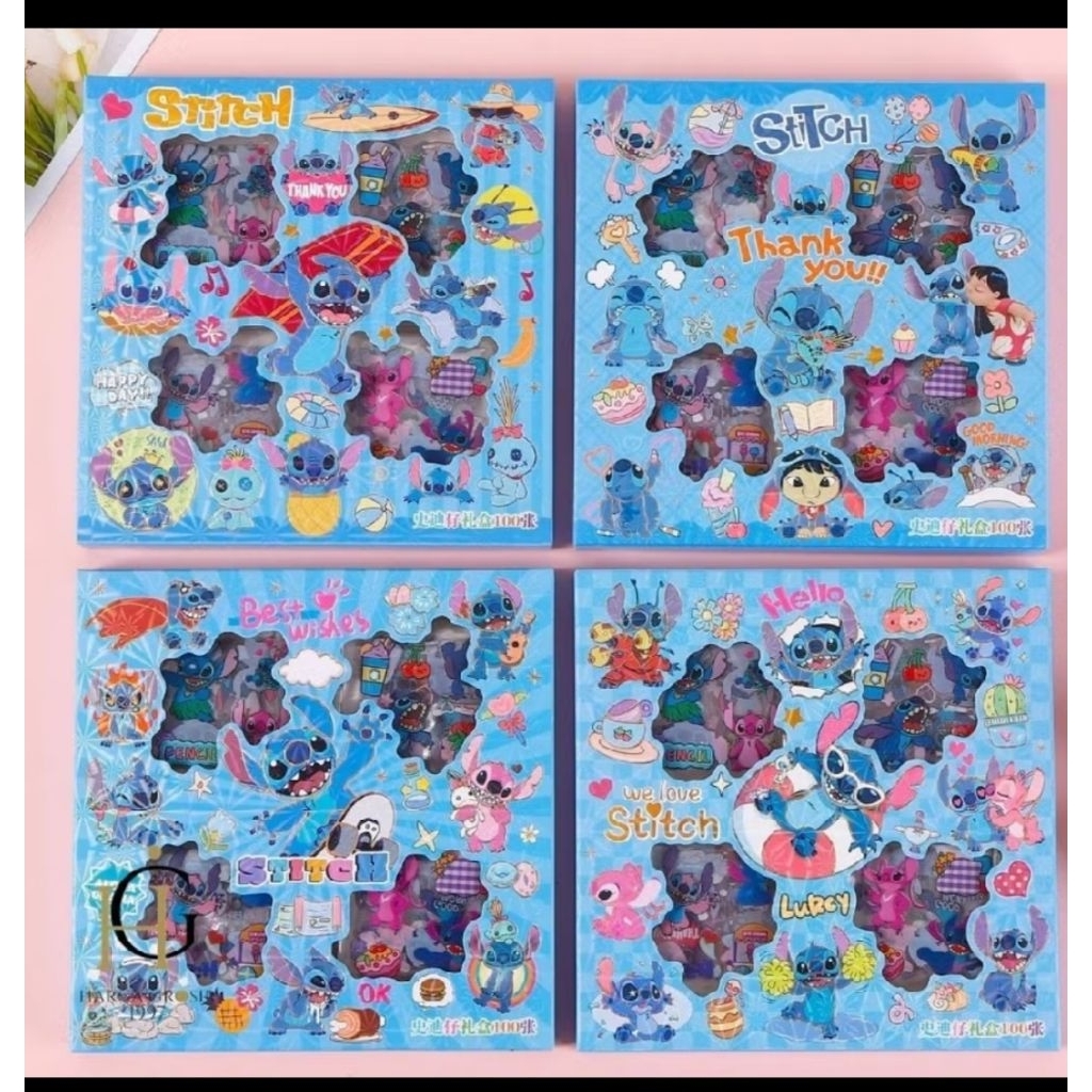 Stiker stitch 100 lembar stiker karakter stitch 100 lembar