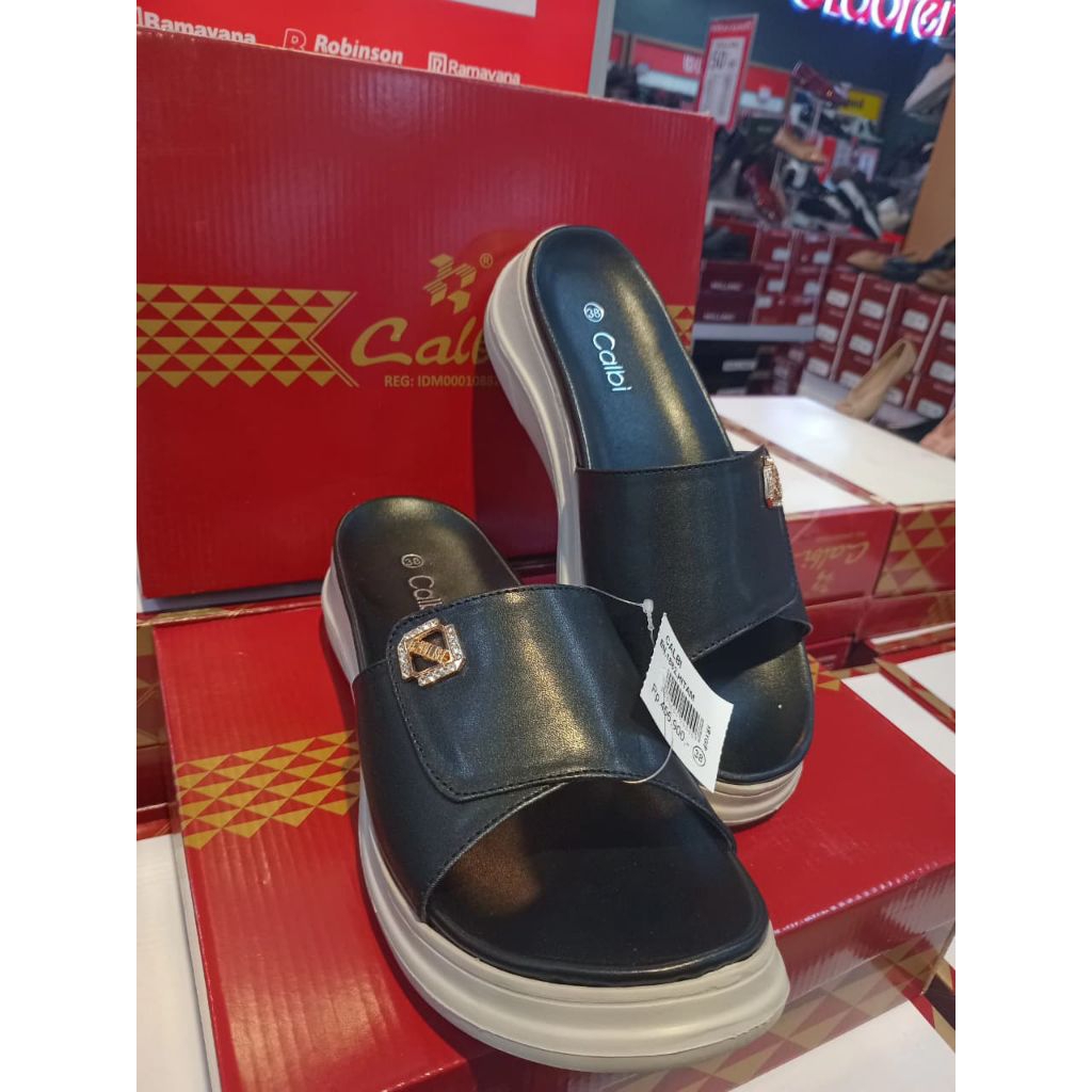 CALBI/WEDGES/SANDAL WANITA/EN.1862..HITAM