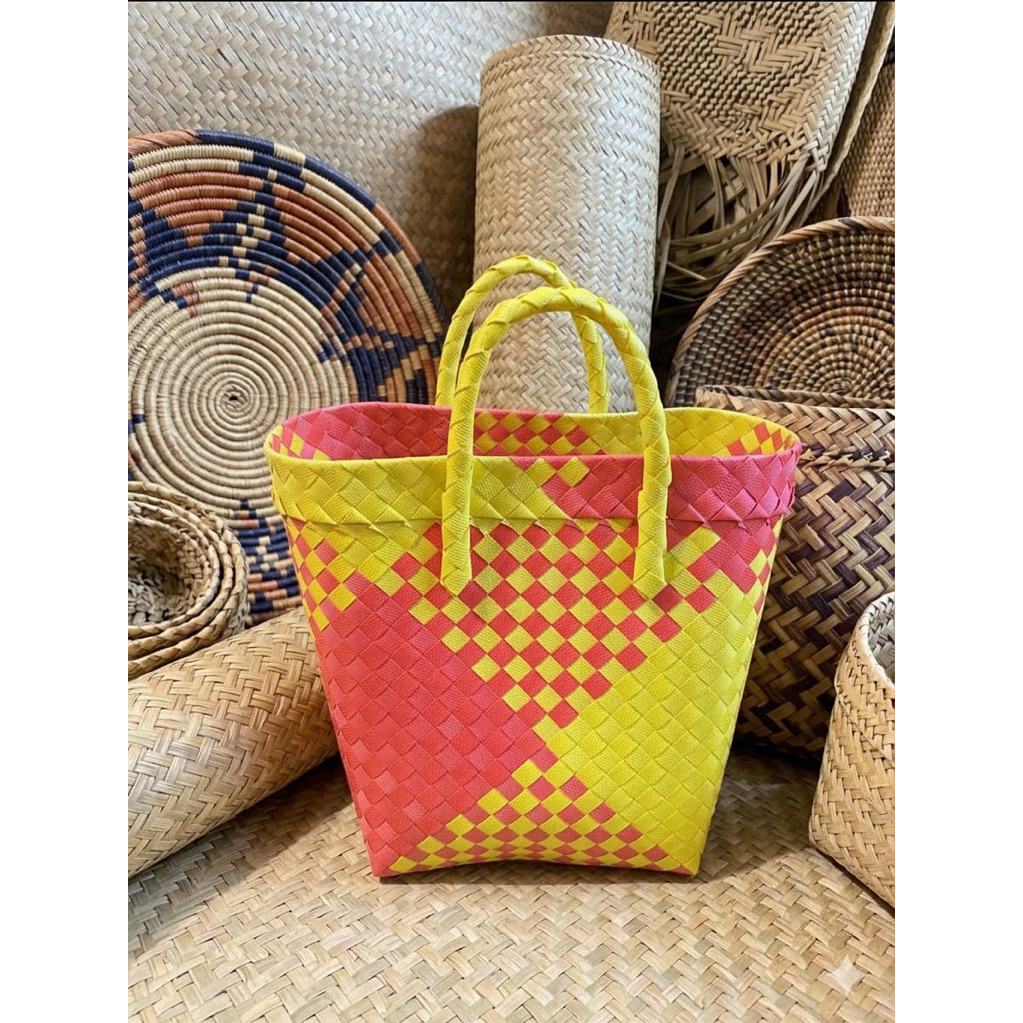 Tas anyaman plastik/jintingan plastik kecil