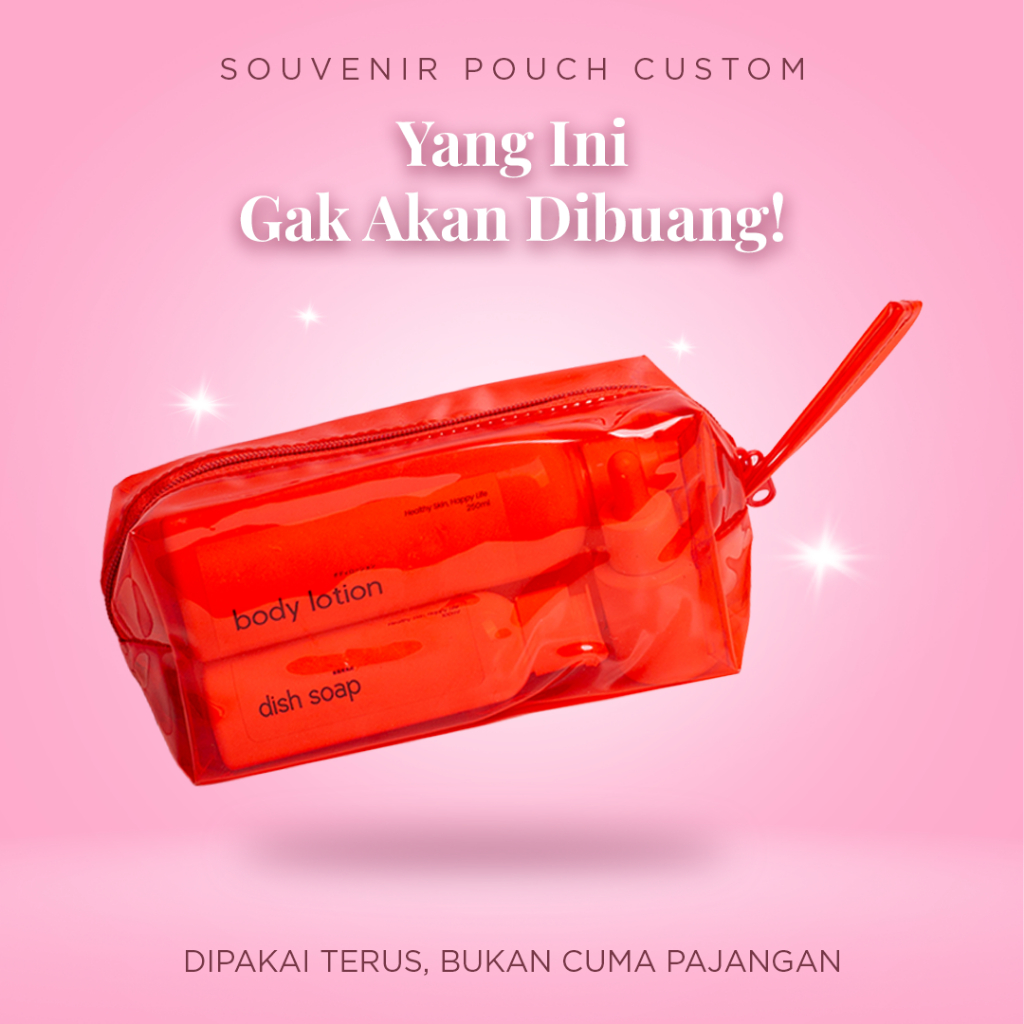 Wedding Gift Custom souvenir pernikahan pouch kubus jelly besar kecil souvenir sablon dompet pouch k