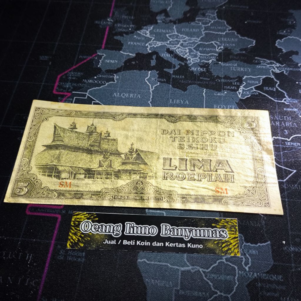 Koleksi 5 Rupiah Seri Dai Nippon Teikoku Seihu Tahun 1943 Original Bagus