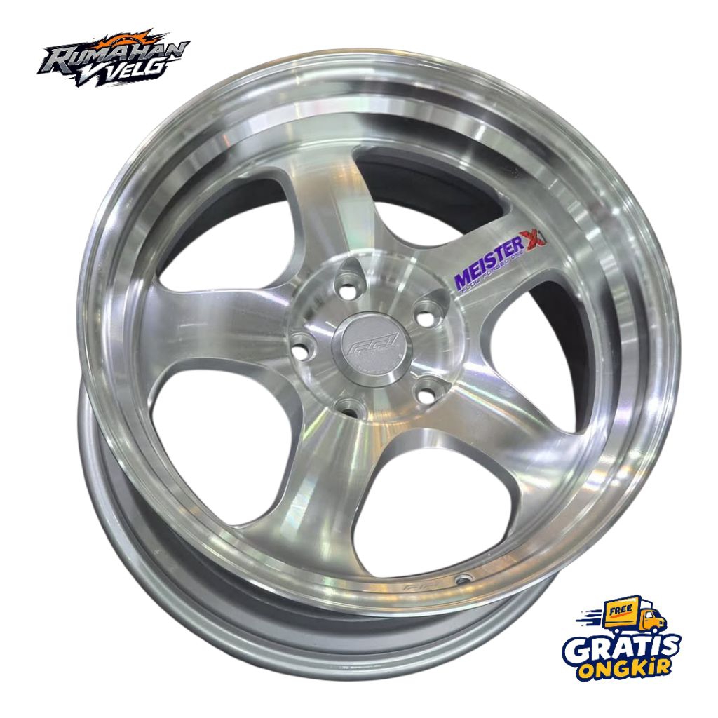 Vellg Work Meister R18 Lebar Celong 85/95 Pcd 5X120 Offset 38/37 Warna Brush Polish