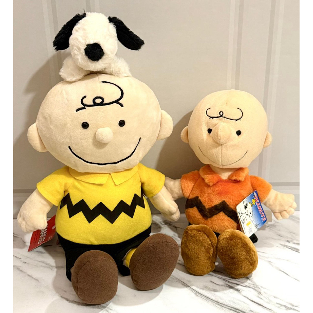 Boneka Plushie Charlie Brown with Snoopy Peanuts & Charlie Brown Vintage Kaos Orange Kohls Care Pean