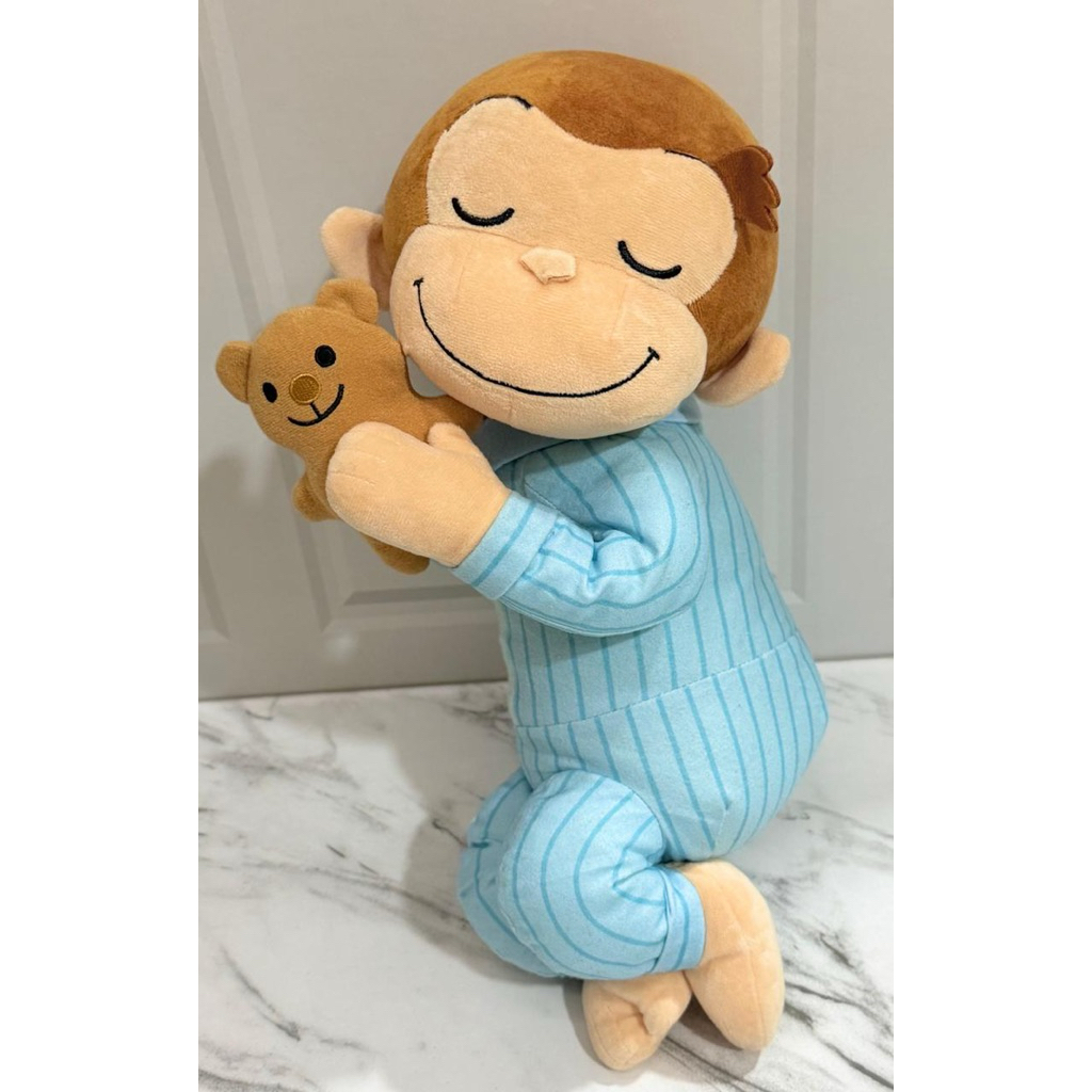 Boneka Plushie Sleeping George with Pajamas From Curious George Curious George
