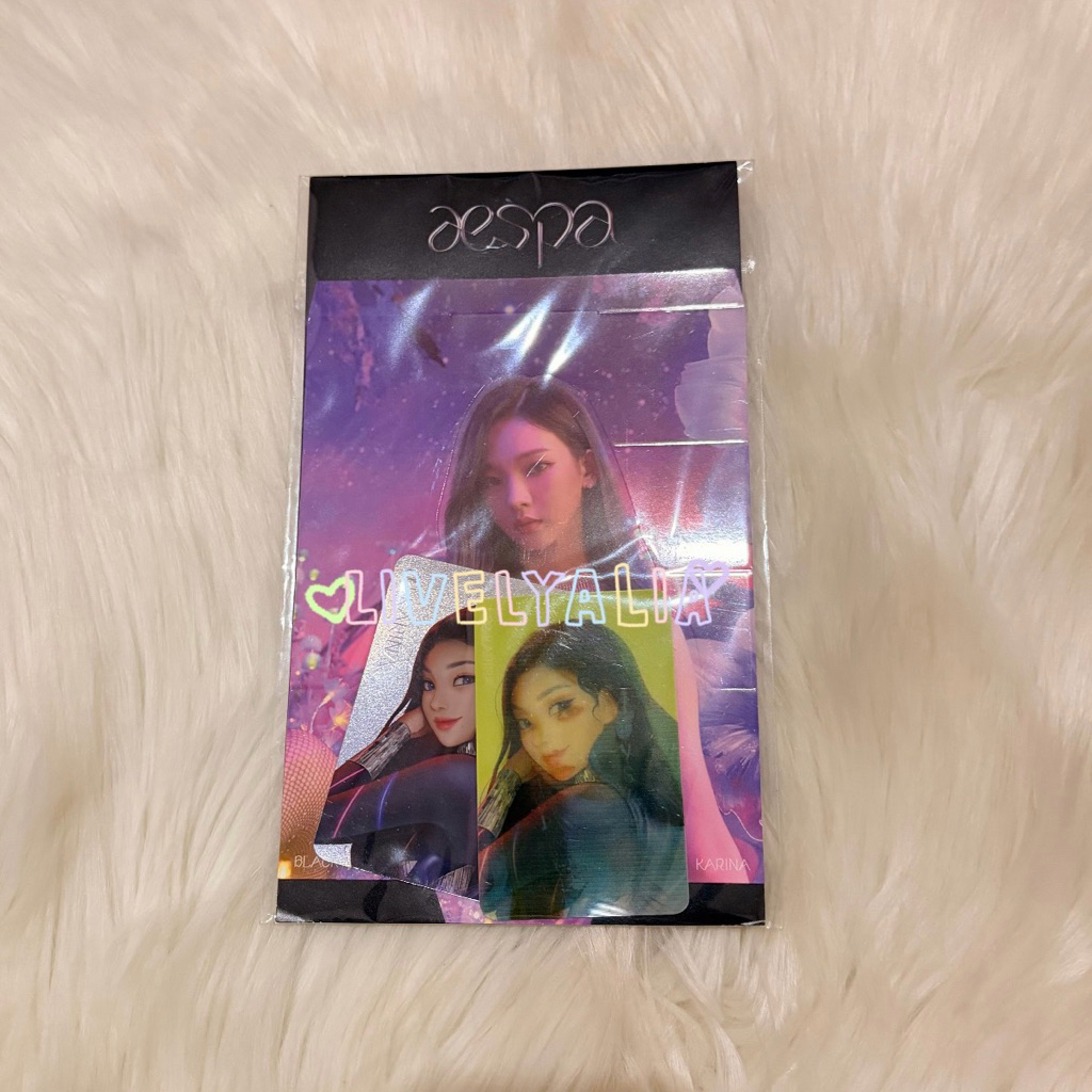 aespa karina lenticular set black mamba photocard pc