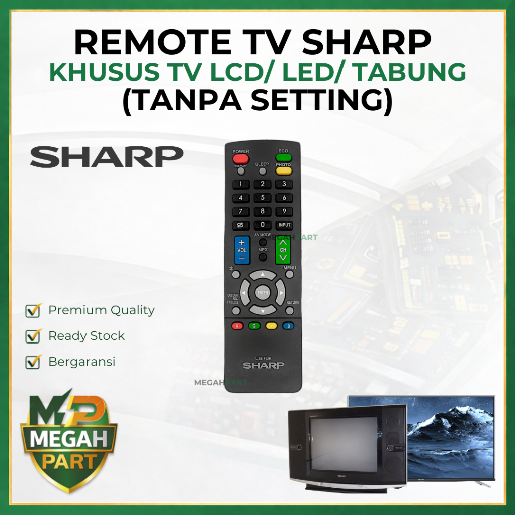 Remote LCD LED TV SHARP 19-42 Inch - Remote TV LED SHARP - Remote TV LCD SHARP - Remot TV LED SHARP 