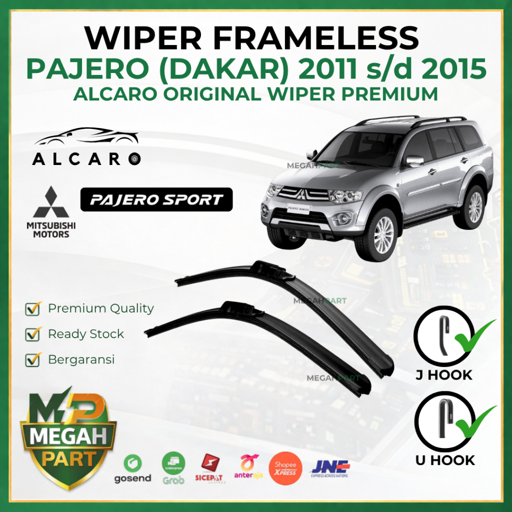 Wiper Frameless PAJERO SPORT DAKAR 2011 s/d 2015 Original Alcaro - Sapu Kaca PAJERO SPORT DAKAR - Wi