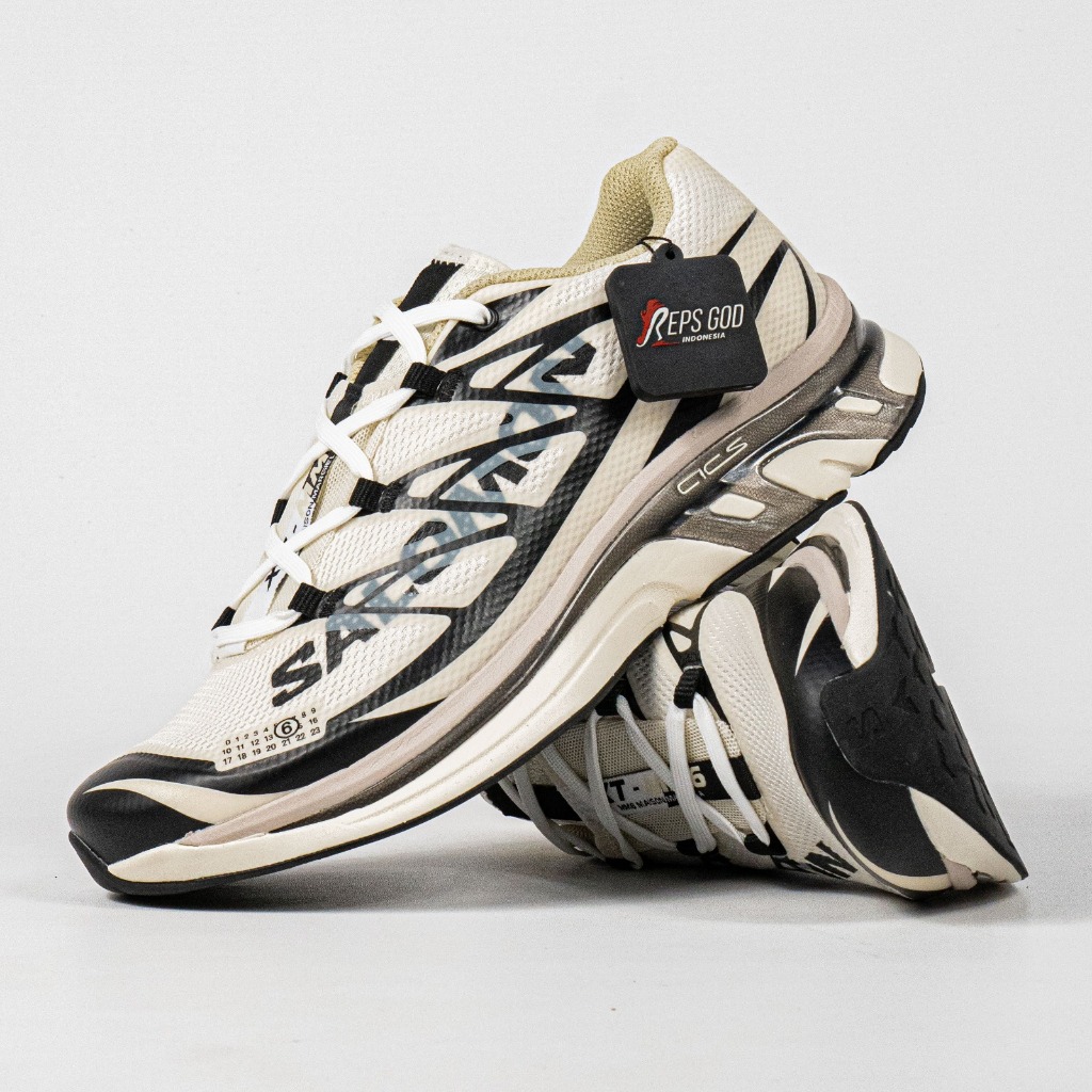 Sepatu Salomon XT MM6 Maison Margiela Vanilla Ice Black Green Haze Outdoor Trail Running Sneakers Un