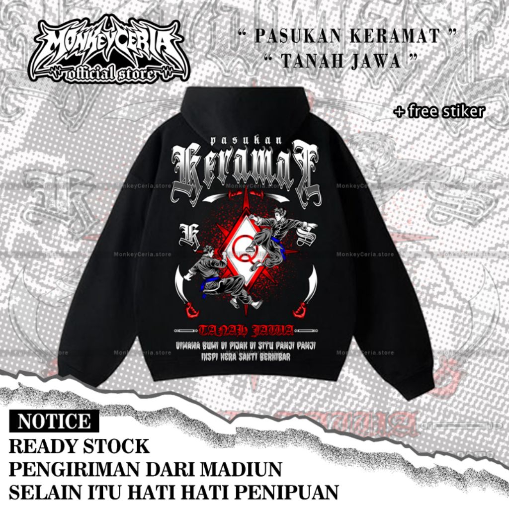 Jaket hodie IKSPI KERA SAKTI pasukan keramat / pasker tanah jawa / kera sakti / MC 122