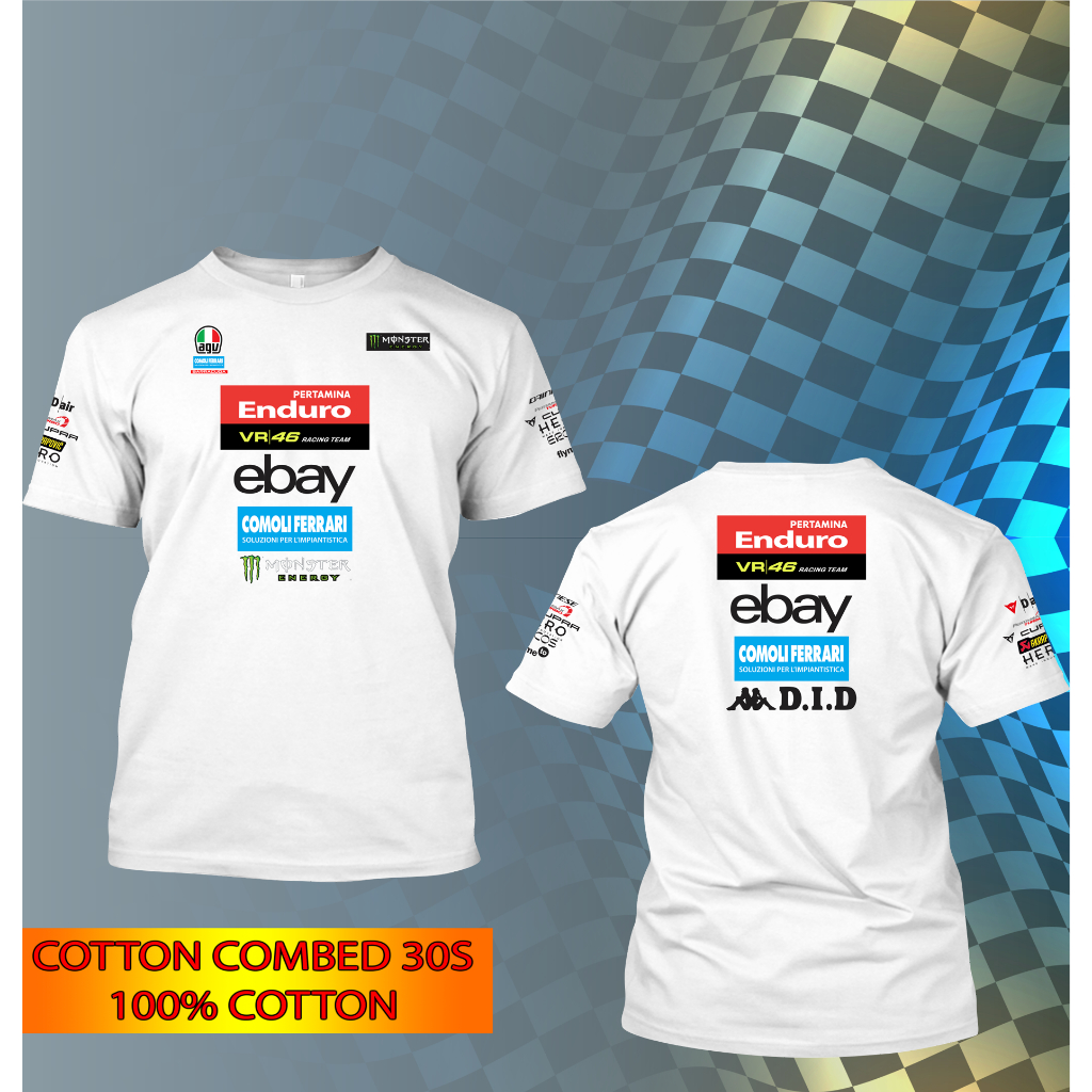 Kaos Baju Distro MotoGP Livery Kaos Sponsor Pria Team Pertamina Enduro VR46 kaos pria/kaos wanita/co