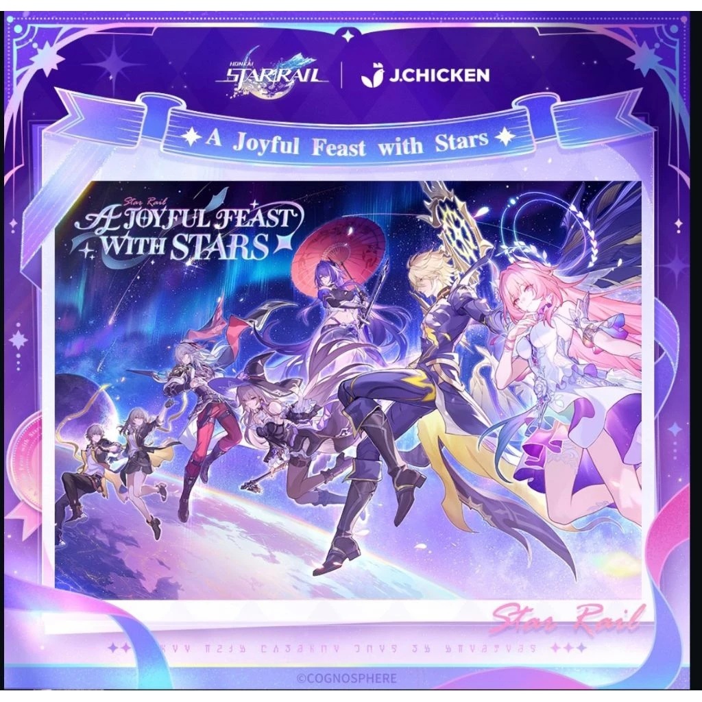 Merchandise Honkai Star Rail x J.Chicken J Chicken HSR - Packaging Pin Hologram Card dan Reedem Code