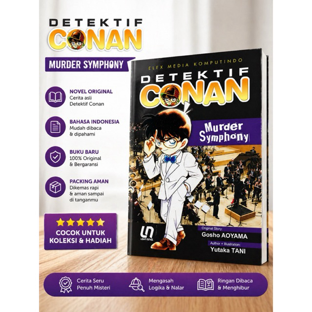 Detektif Conan Murder Symphony Novel Bahasa Indonesia Original Buku Misteri Gosho Aoyama Light Novel