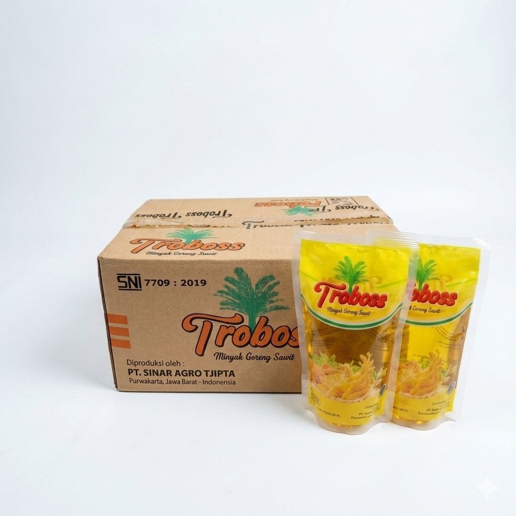 TROBOSS MINYAK GORENG SAWIT POUCH 800 ML GROSIR MURAH 1 DUS
