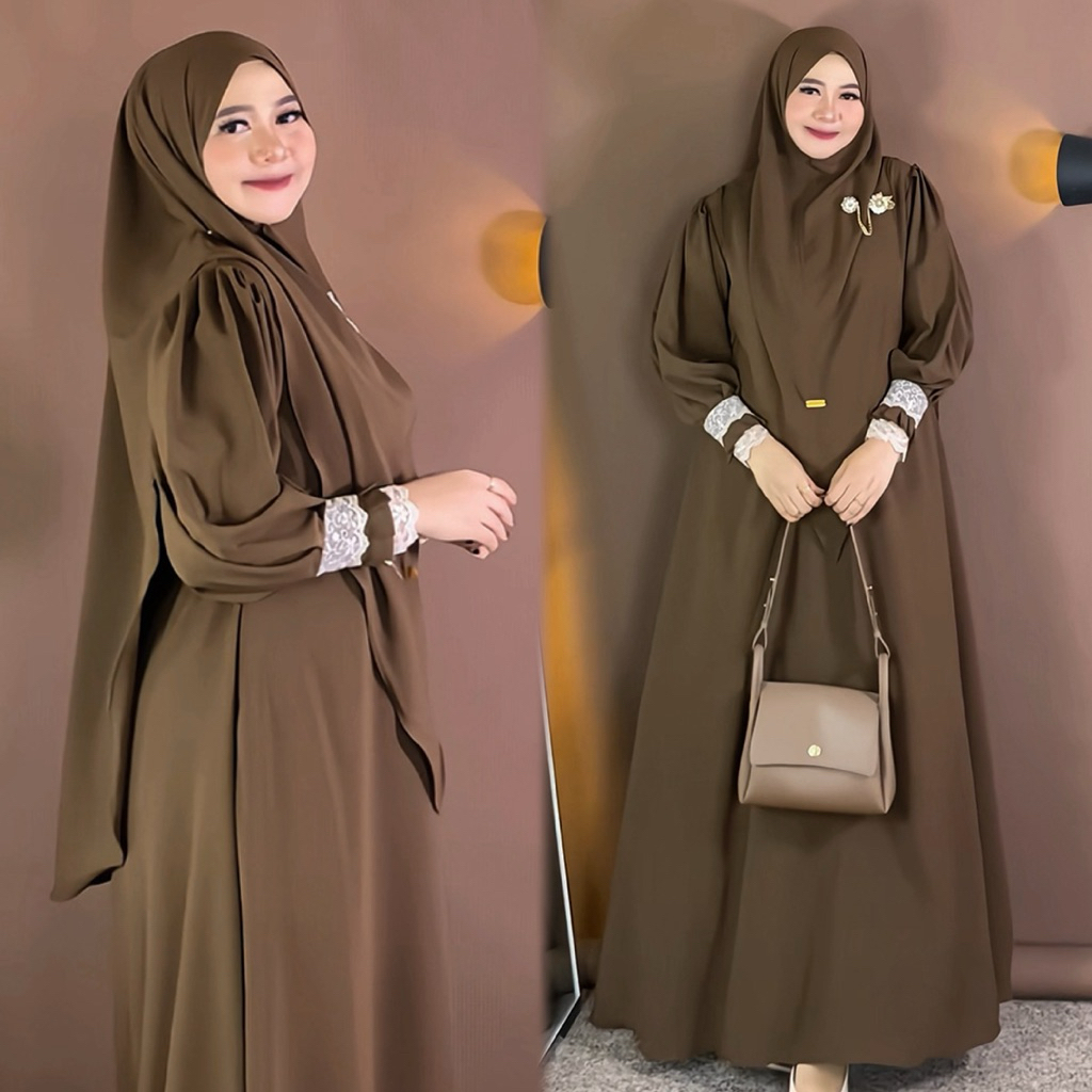 Trend Gamis Shanaya Kekinian Terbaru Set Hijab Instan Syar'i Anti UV Premium Kualitas Grade A Gamis 