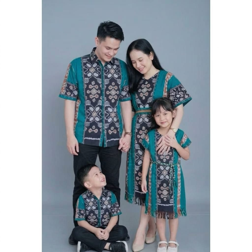 dress tenun etnik bisa couple keluarga