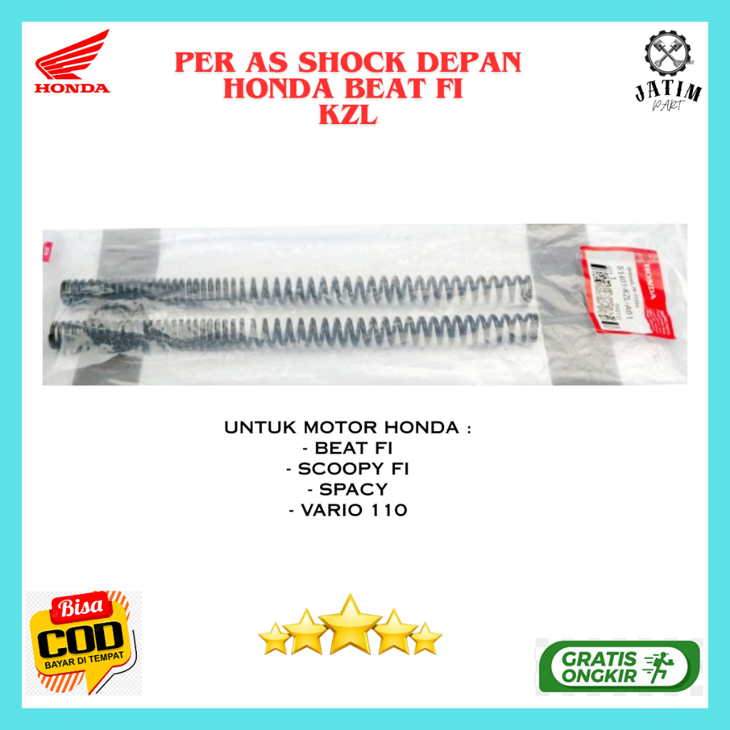 per shock depan beat fi Ori / Per As shock Depan Honda Scoopy fi Asli Bawaan Motor - 51401-KZL-A01
