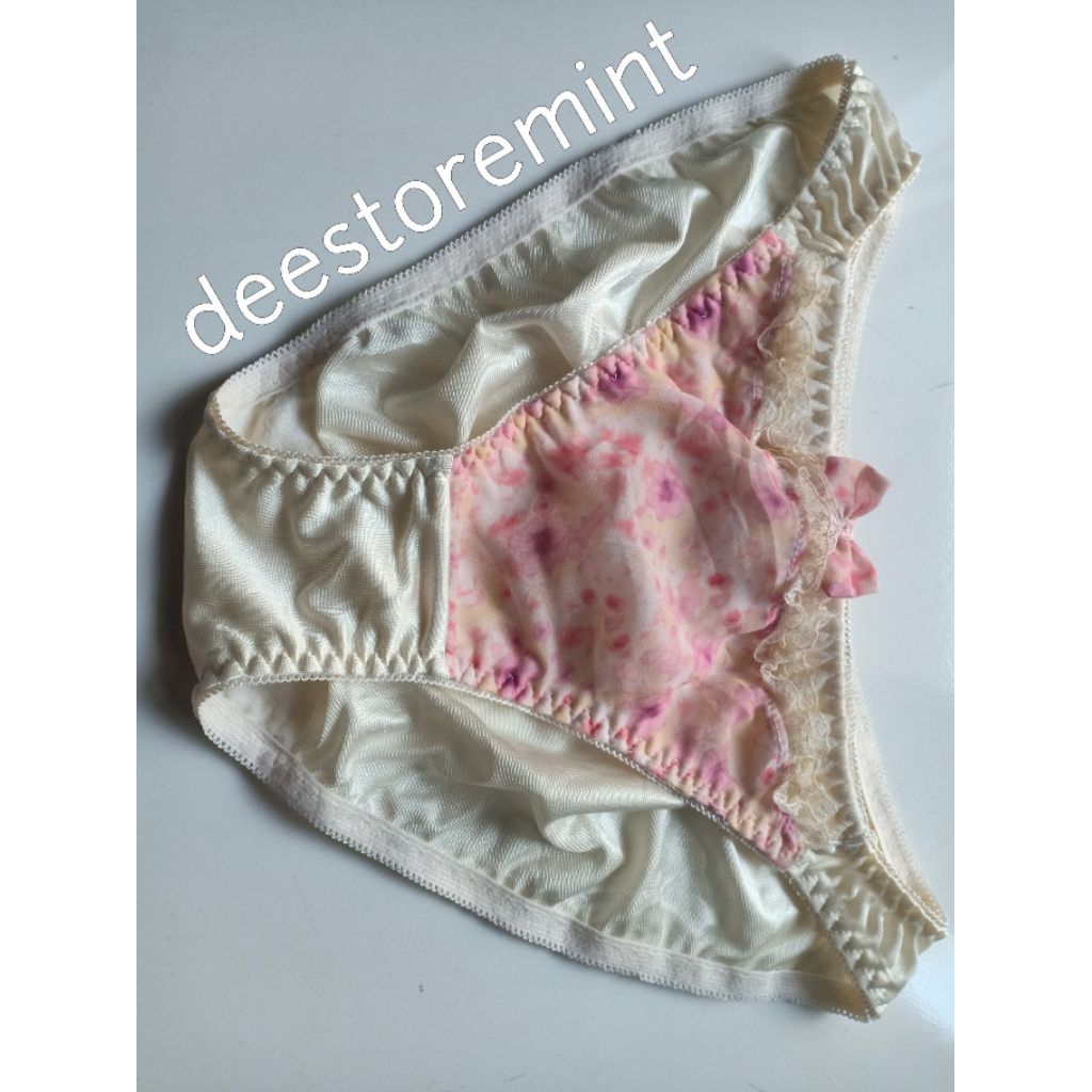 satin cd yellow krem panties sifon silk