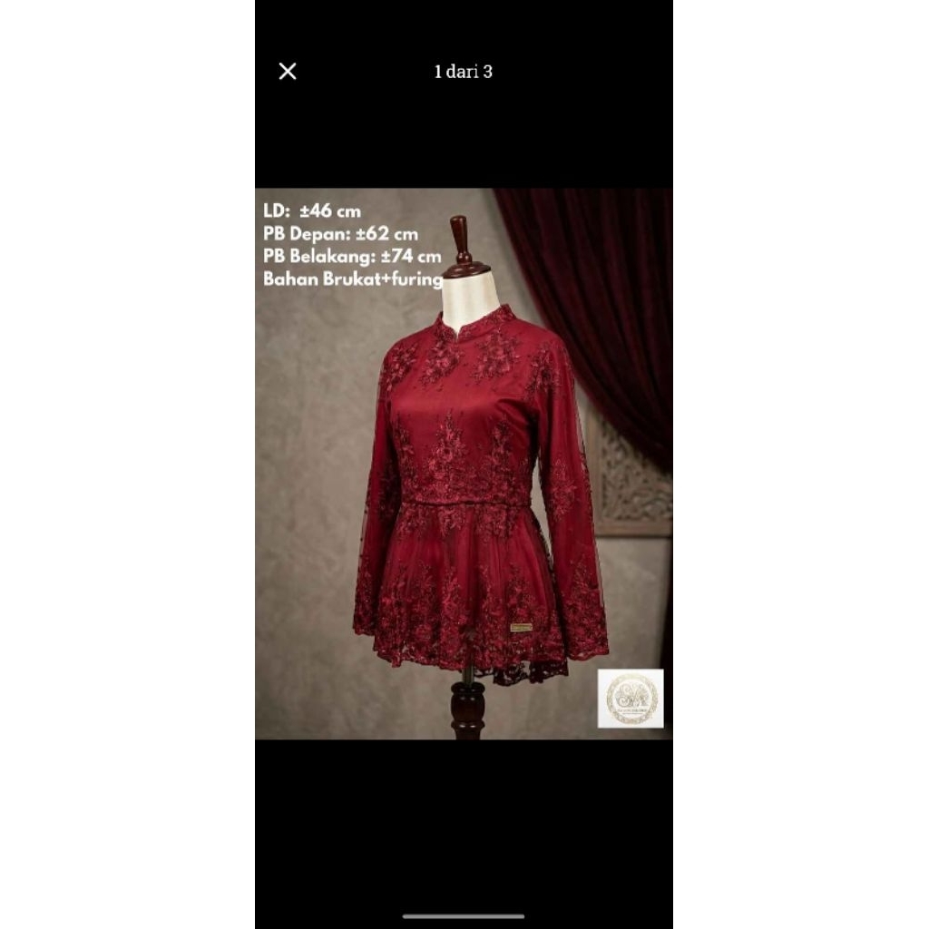 Kebaya Merah Maroon