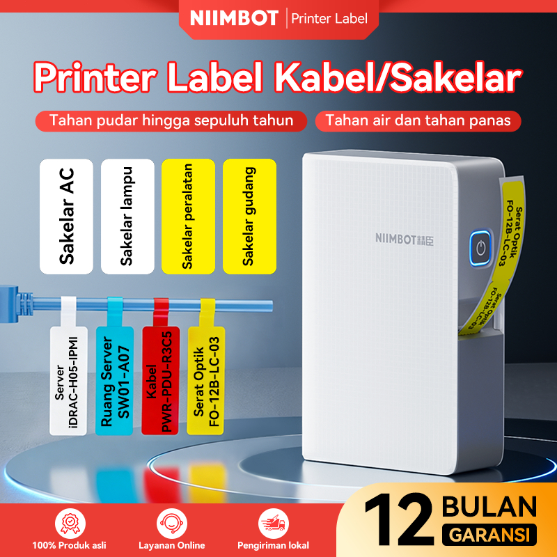 Niimbot N1 pencetak label kabel genggam yang dapat terhubung dengan bluetooth ruang komunikasi telek