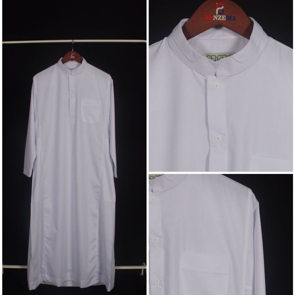 jubah anak benzema putih lengan panjang