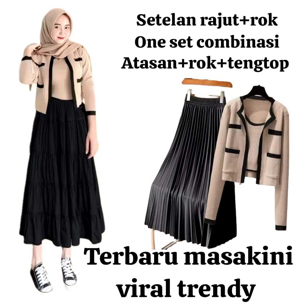 Setelan Rajut Batwing / rok / Set Fashion / Set Rajut