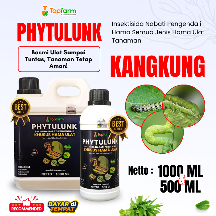 Obat Ulat Daun Kangkung / Pestisida Ulat Daun Kangkung / Obat Ulat Topfarm / Insektisida Hama Daun K