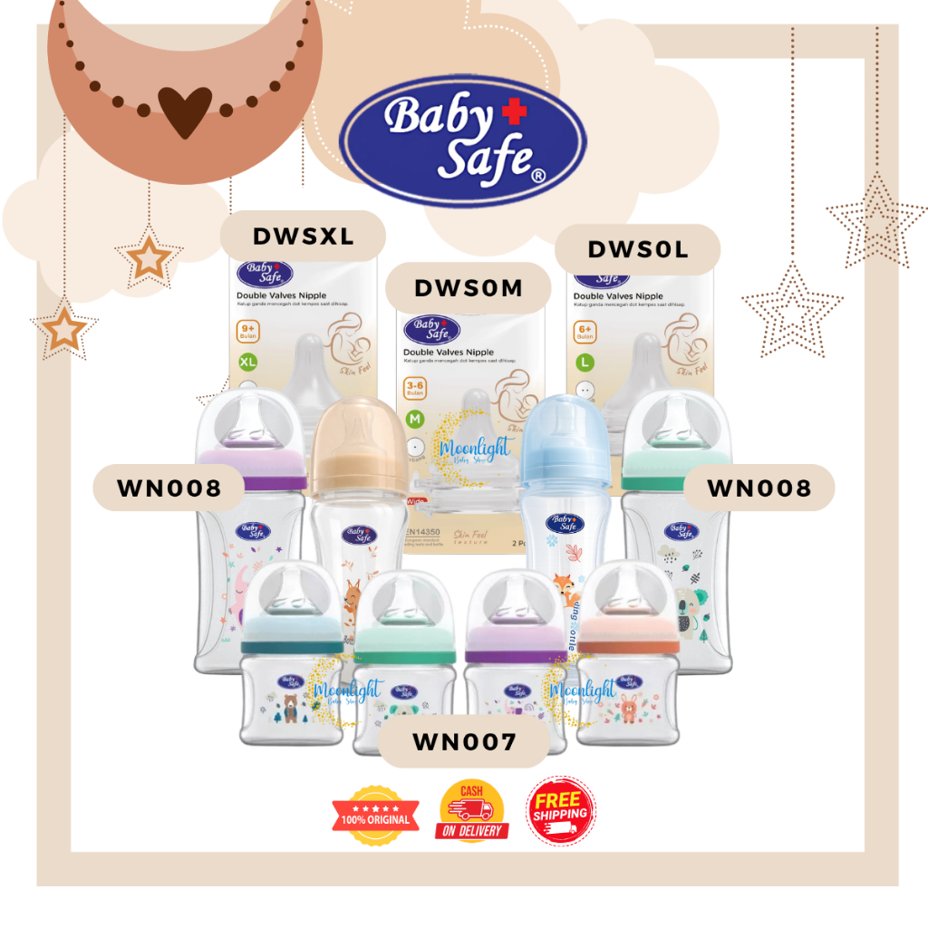 Botol Susu Bayi Baby Safe Wide Neck WN07 / WN08 Wide Neck Bottle 120ml / 250ml