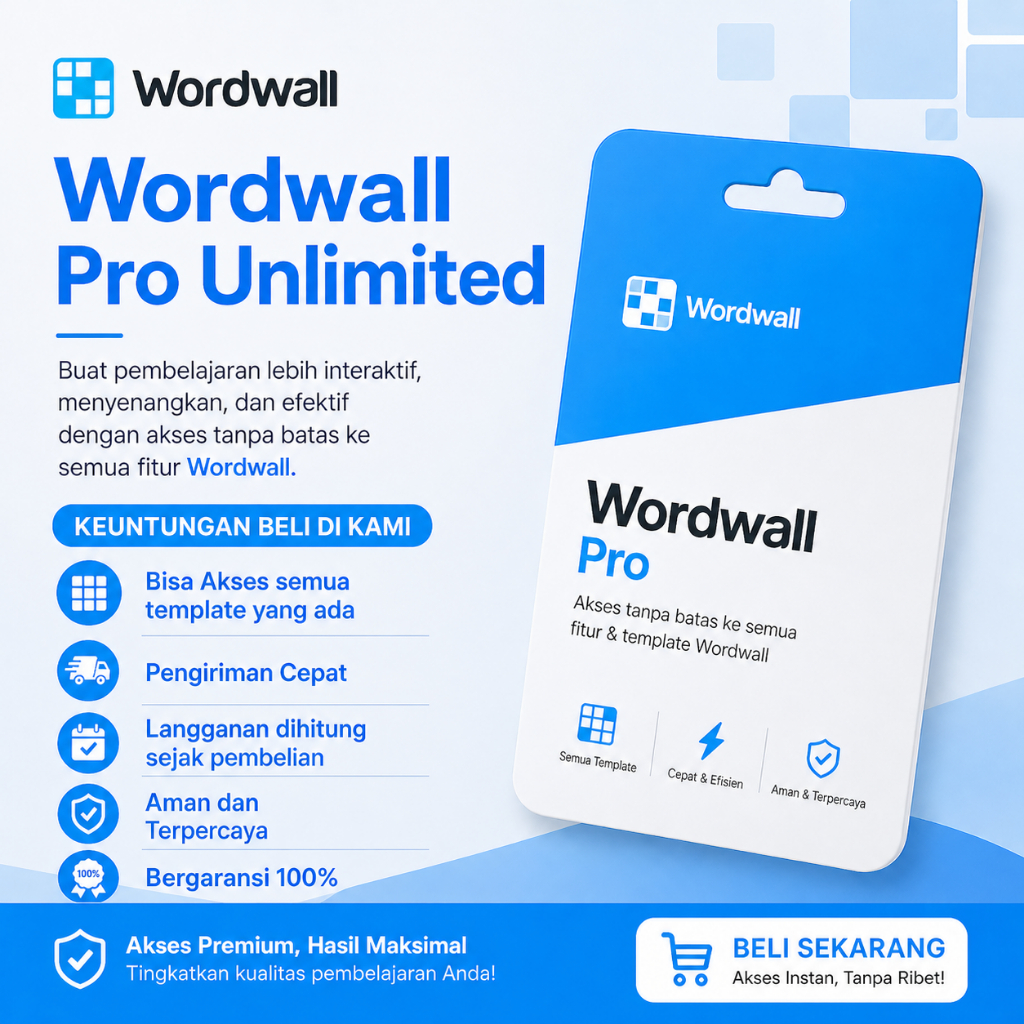 Wordwall Pro Unlimited Bulanan Murah Meriah