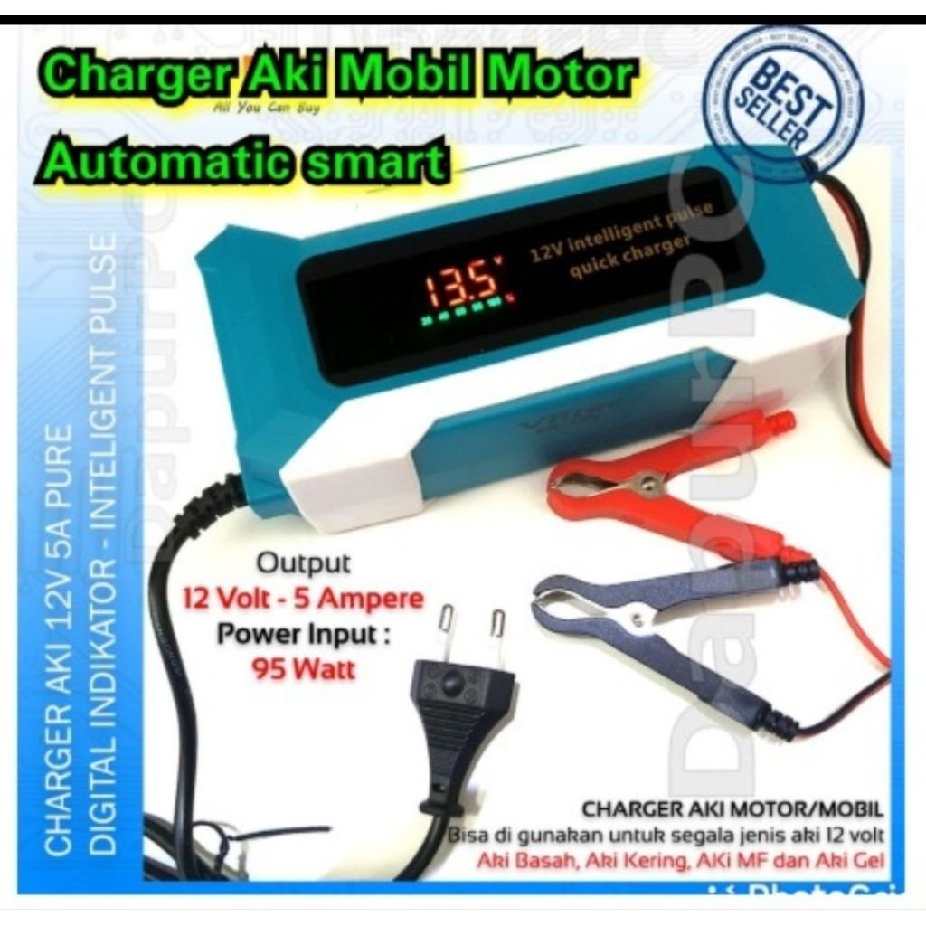 Charger aki mobil Motor new model 12v 5a Automatic Cas Aki motor Mobil cas aki mobil otomatis lcd di